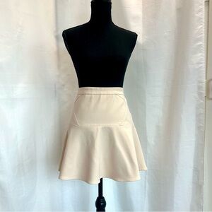 Club Monaco nude pastel blush pink Jenna pleated skater mini skirt Sz 10
